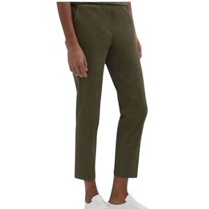 Theory Treeca Pull-on Ankle Pant Olive Green Stretch Cotton 8 Business Casual